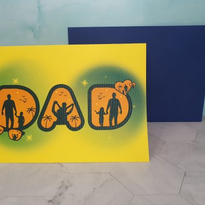 tarjeta felicitación dia del padre hecha a mano con diseño propio