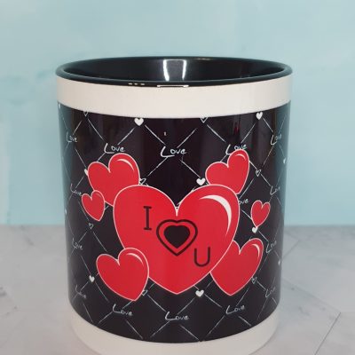 taza personalizada negra