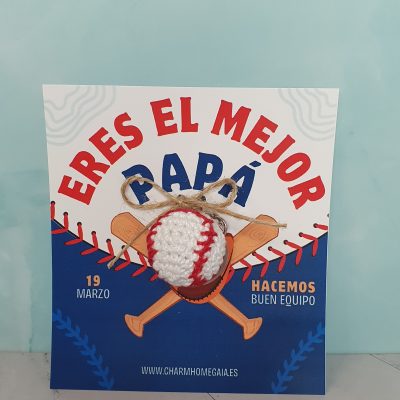 beisbol llavero balón crochet día padre regalo detalle
