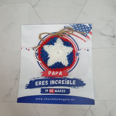 llavero crochet capitan america papa