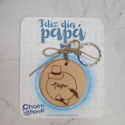 llavero grabado madera dia padre regalo personalizado