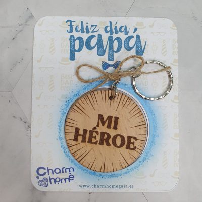llavero grabado madera dia padre regalo personalizado