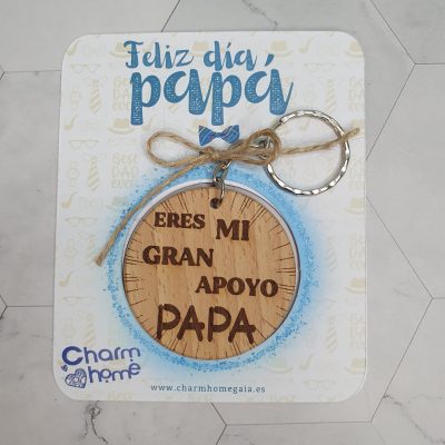 llavero grabado madera dia padre regalo personalizado