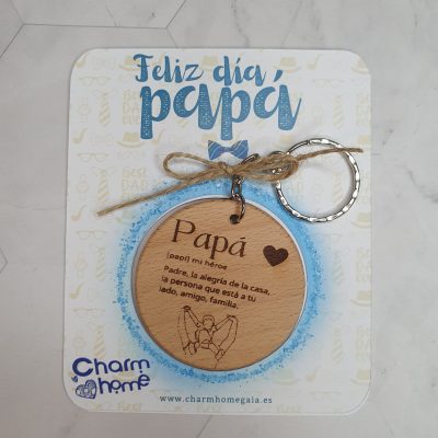 llavero grabado madera dia padre regalo personalizado