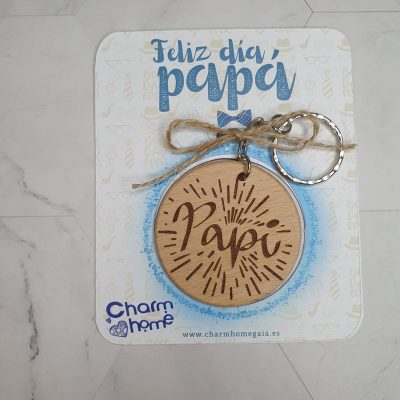 llavero grabado madera dia padre regalo personalizado