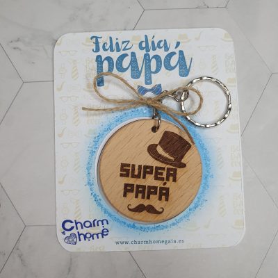 llavero grabado madera dia padre regalo personalizado