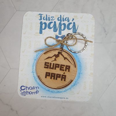 llavero grabado madera dia padre regalo personalizado