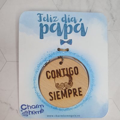 llavero grabado madera dia padre regalo personalizado