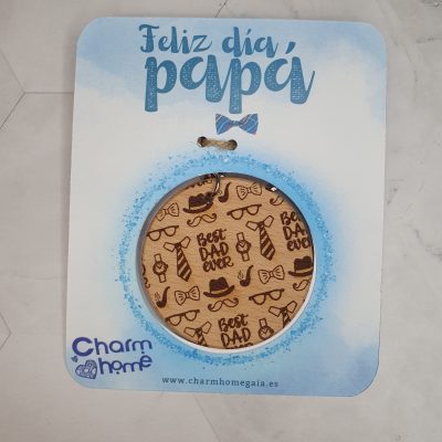 llavero grabado madera dia padre regalo personalizado