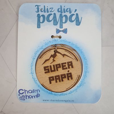 llavero grabado madera dia padre regalo personalizado