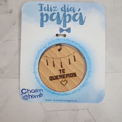 llavero grabado madera dia padre regalo personalizado