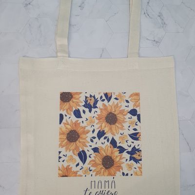 totte bag con diseño dtf textil día de la madre