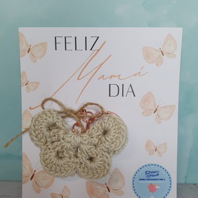 llavero crochet día de la madre mariposa