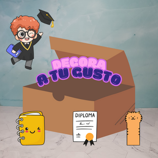 caja decorada regalo fin de curso graduación