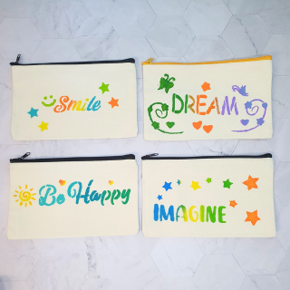 estuche escolar pintado a mano