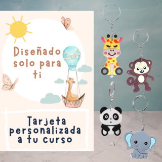 llavero animales fin de curso graduación