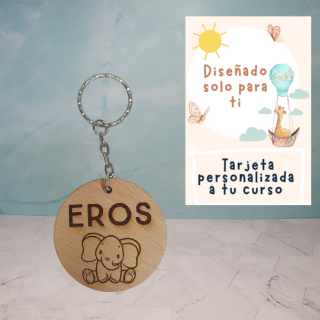 llavero madera grabado fin de curso graduación